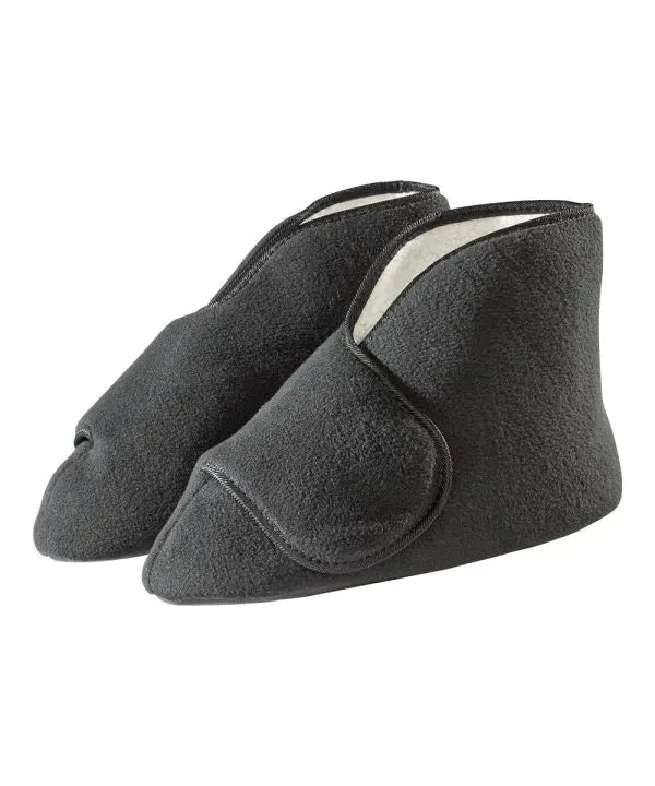 Unisex Wide Easy-On Fleece Bootie Slipper