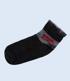 WA1354-BLACK/PINK-Women Ankle Sock