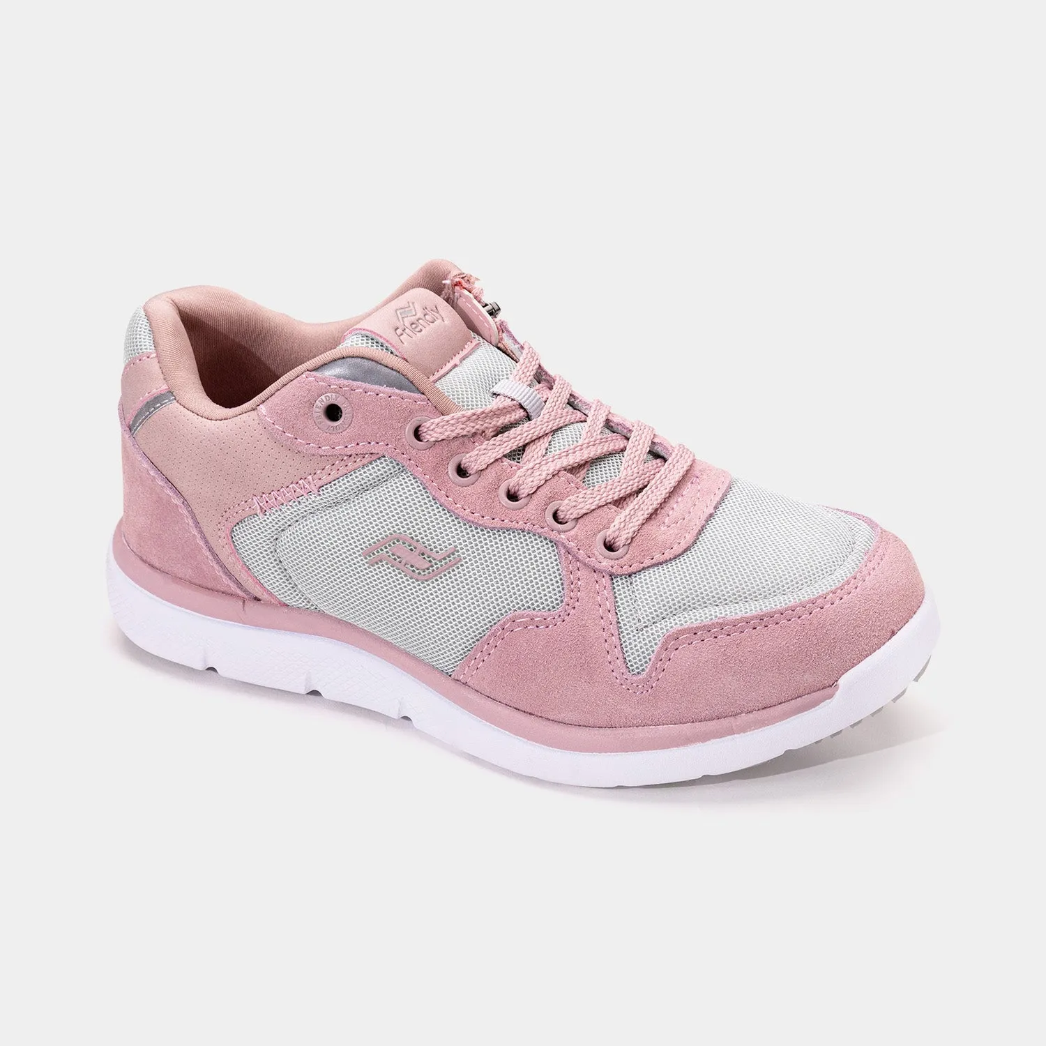 Women's Lightweight Rose Pink Shoes with Rear Zipper Access